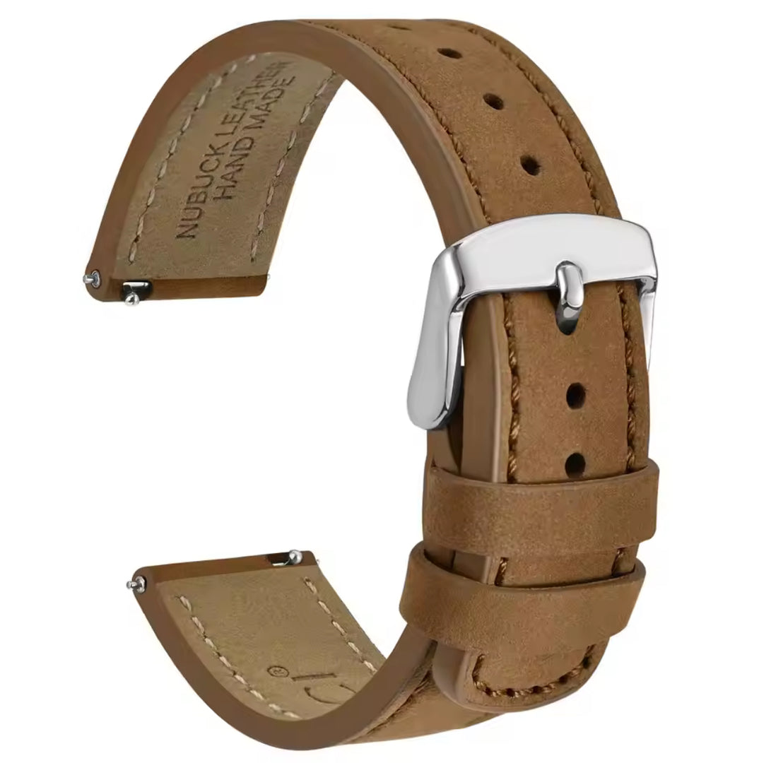 WOCCI Nubuck Top Grain Hand Made Leather |18mm, 20mm and 22mm Replacement Straps for Fossil, Citizen, Seiko, Casio etc