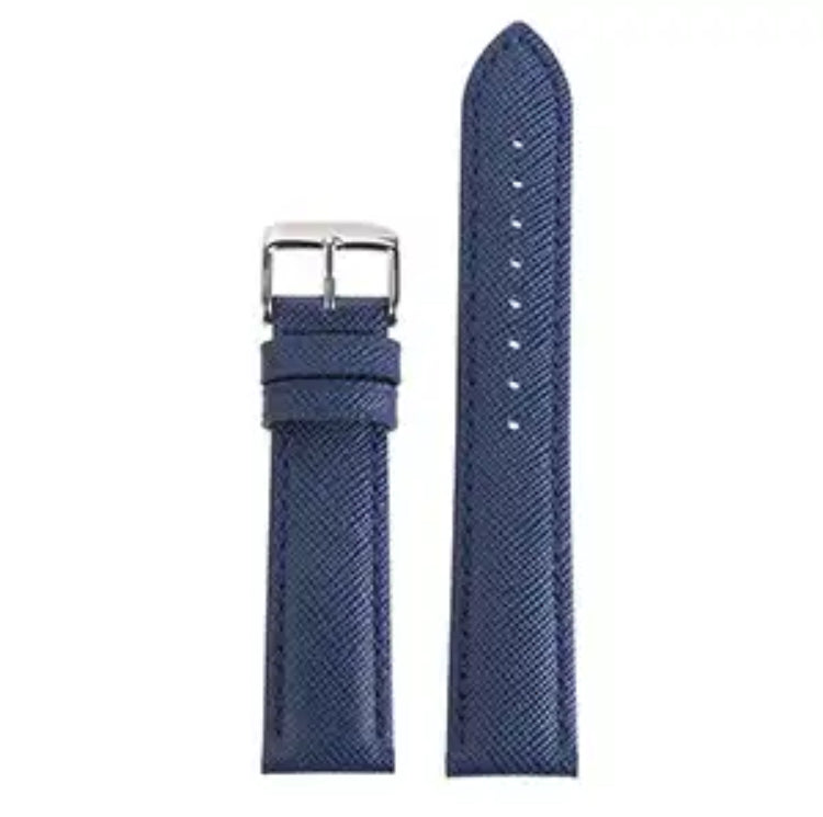 Genuine Leather Checkered Cross Pattern 18mm, 20mm and 22mm Replacement Watch Strap for Seiko, Citizen, Casio, etc