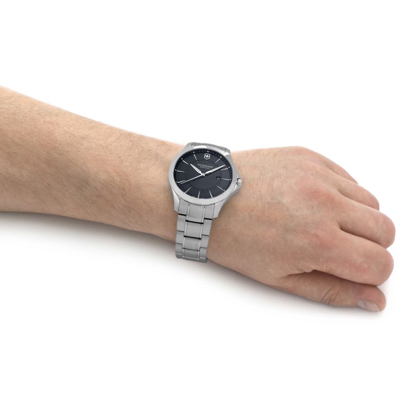 Victorinox Swiss Army241909 Alliance Stainless Steel Bracelet Black Dial Men's Watch - mzwatcheslk srilanka