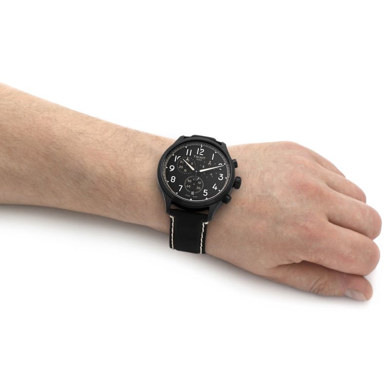 Tissot T1166173605202 Chrono XL Vintage Black Gold Chronograph Leather Strap Men's Watch