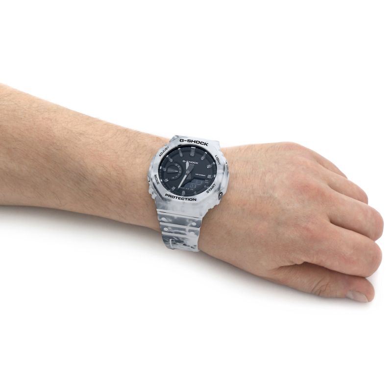 Casio GA-2100GC-7AER G-Shock Frozen Forest Extra Bezel and Strap Set Black Dial Men's Watch