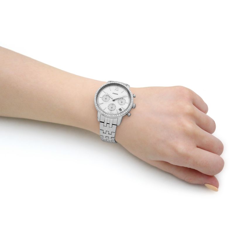 Fossil ES5217 Neutra Silver Chronograph Dial Stainless Steel Bracelet Women's Watch