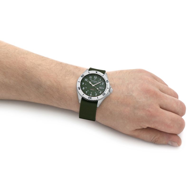Rotary GS05475/56 Commando Green Dial Green NATO Strap Men's Watch