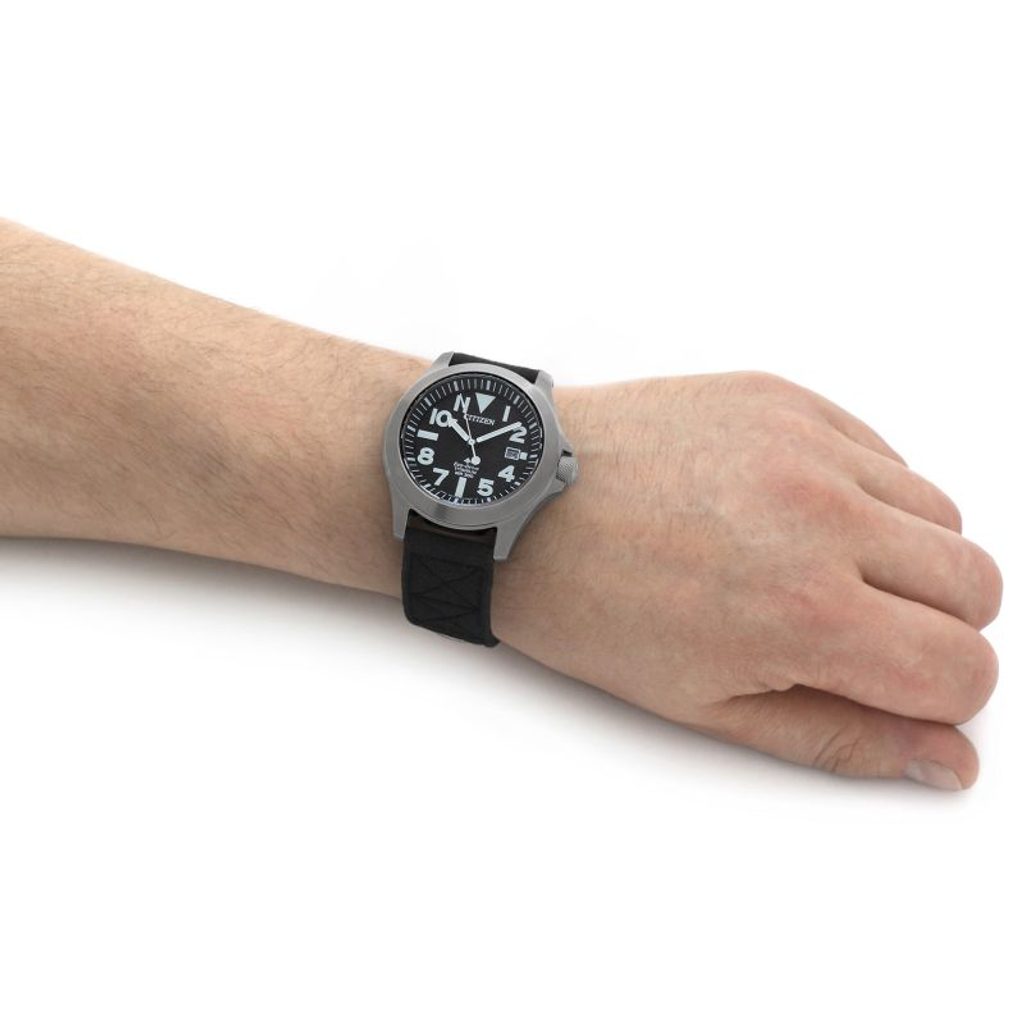 Citizen BN0118-04E Promaster Tough Super Titanium 40mm Black Dial Black Fabric Men’s Watch
