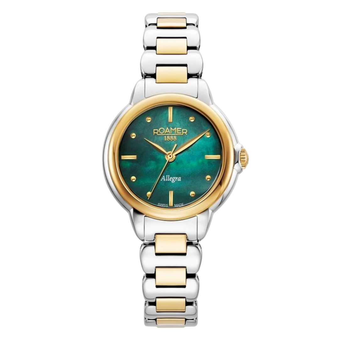 Roamer Women's Allegra (32mm) 977847 47 70 20 Green Mother-of-Pearl Dial / Two-Tone Stainless Steel Bracelet
Women's Watch