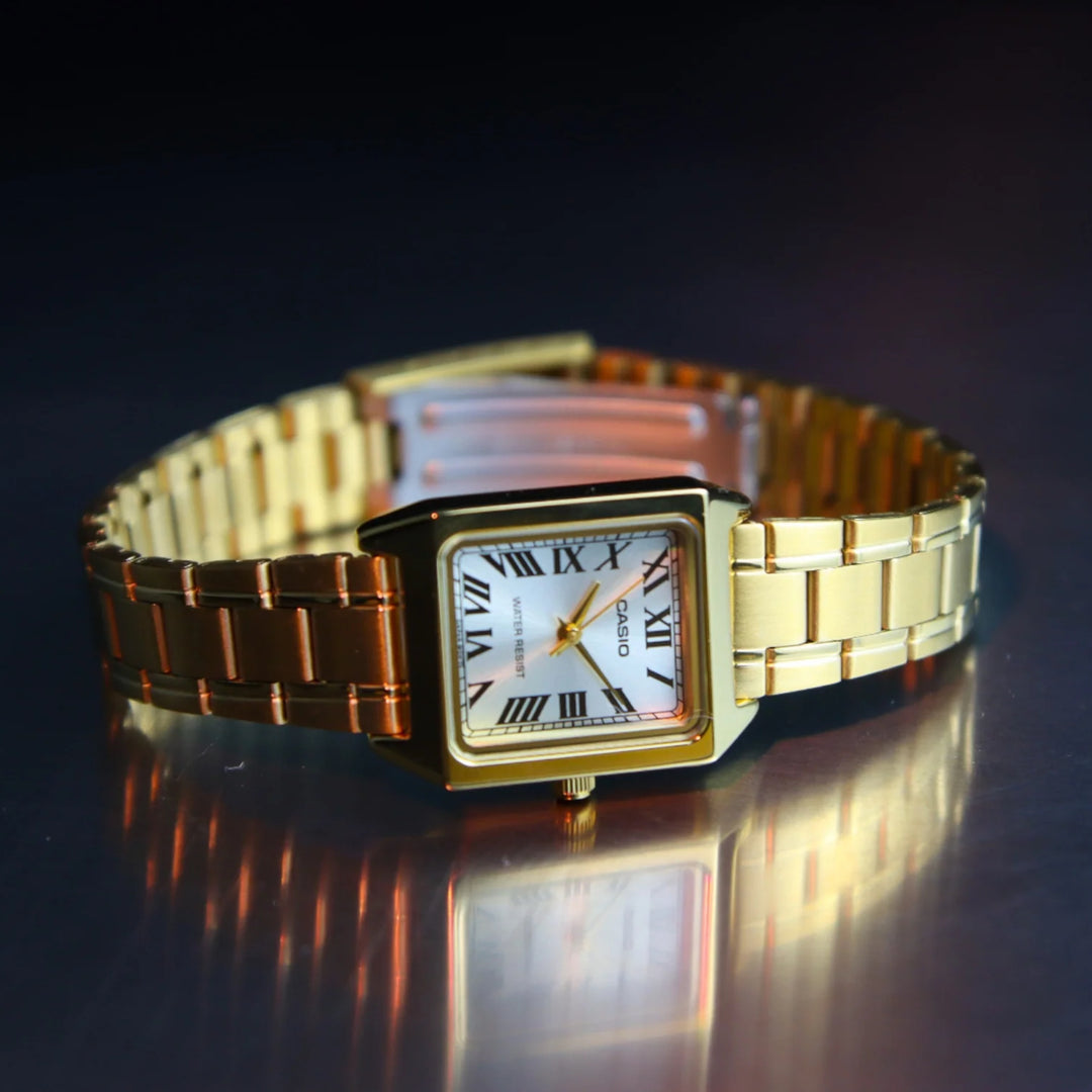 Casio LTP-V007G-9B Cartier Tank Style Analog Quartz Gold Stainless Steel Women’s Watch