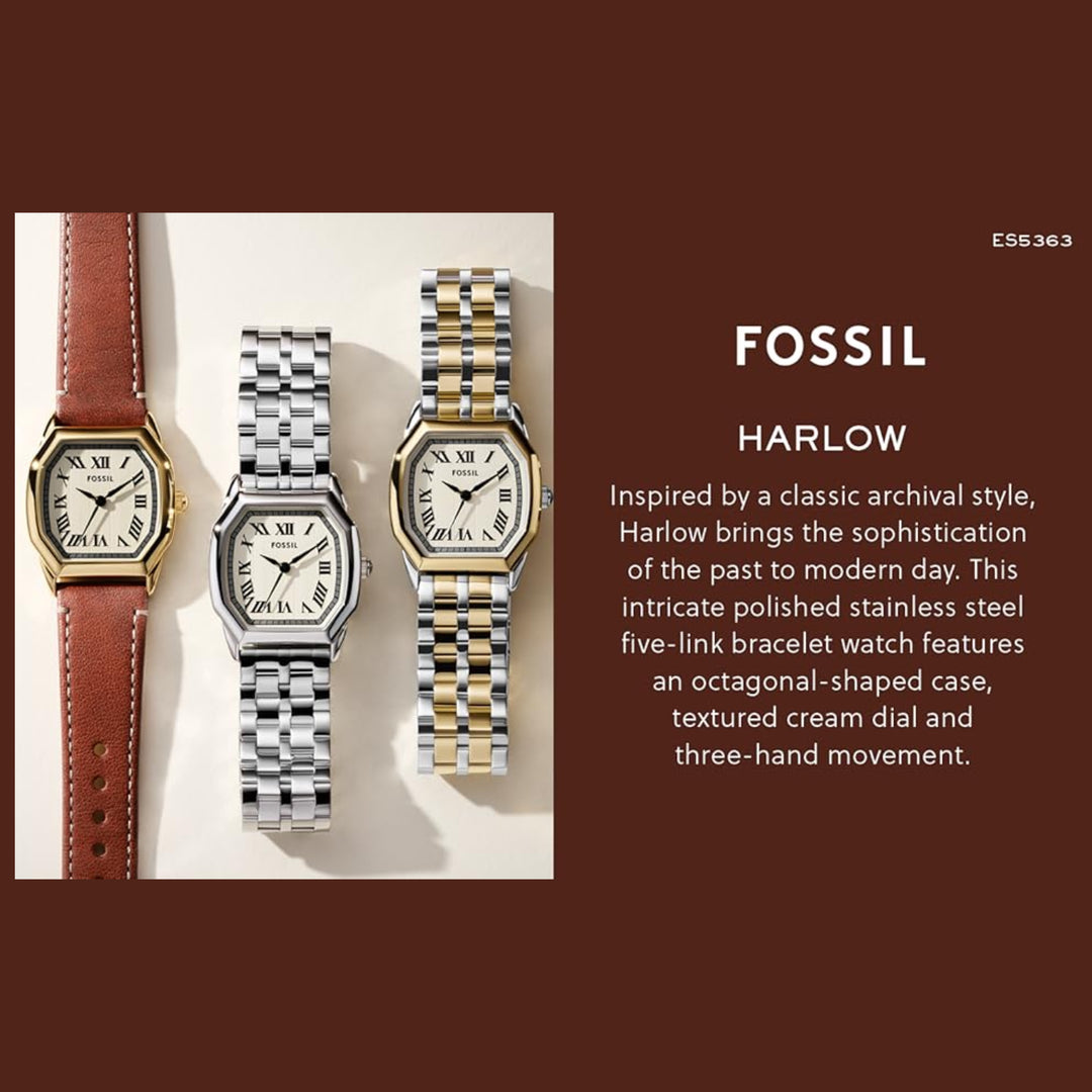 Fossil ES5363 Harlow (27mm) Cream Dial / Stainless Steel Bracelet Women's Watch