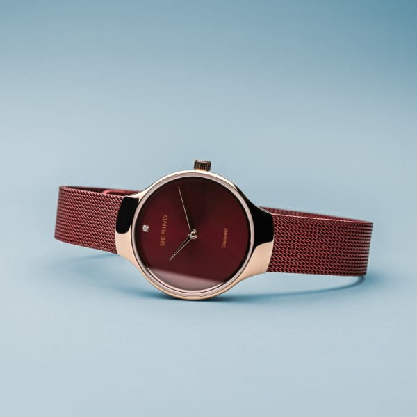 Bering 13326-CHARITY Charity Red Mesh Strap Red Dial Women’s Watch