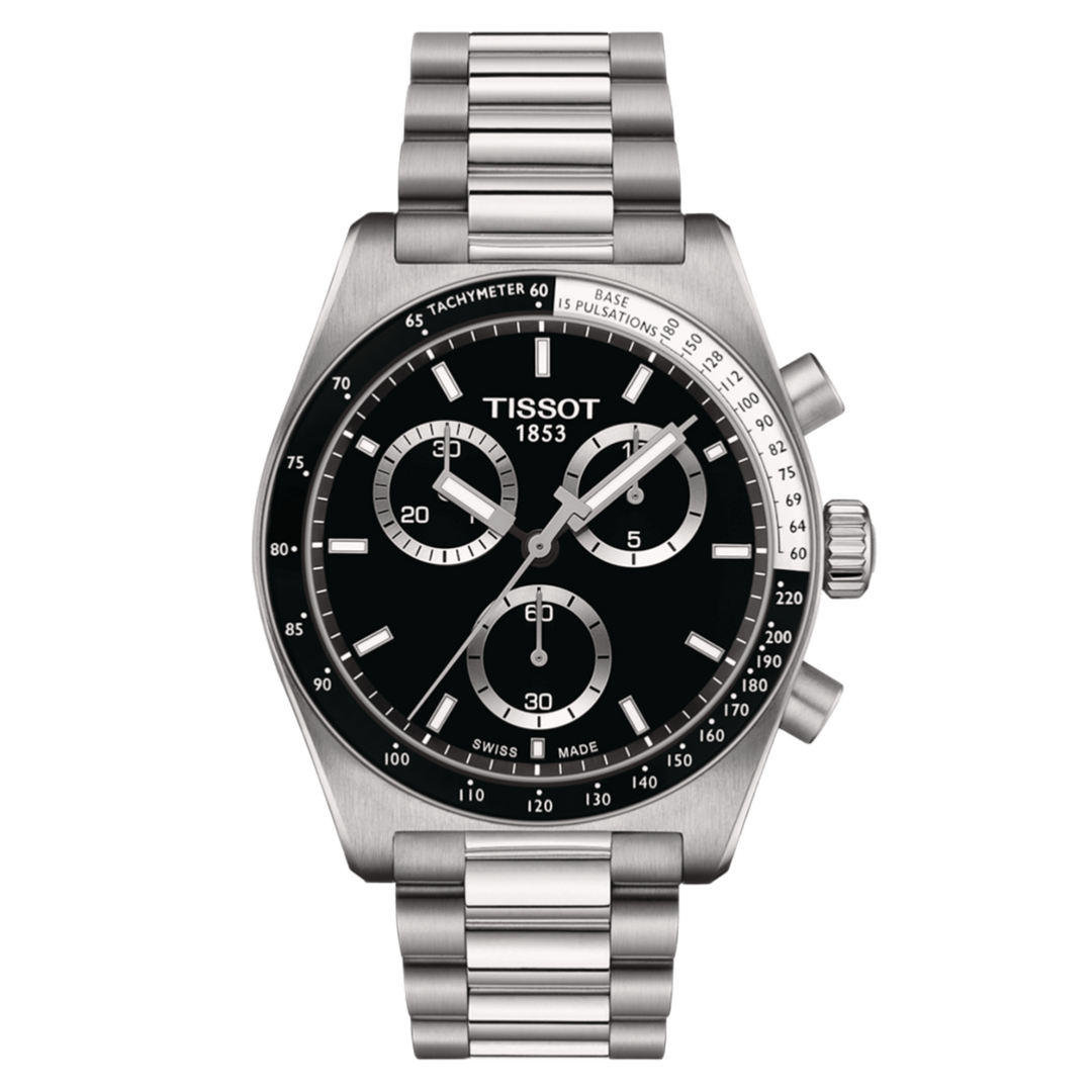 Tissot PR516 Quartz Chronograph (40mm) Black Dial / Stainless Steel Bracelet T1494171105100 Men's Watch
