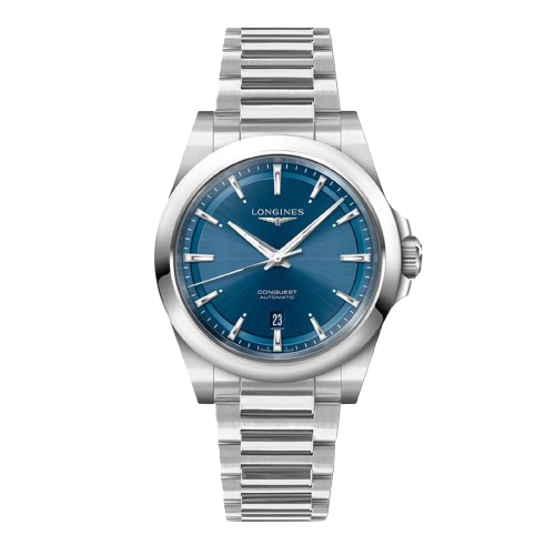 LONGINES L38304926 Conquest Automatic 41mm Sunray Blue Dial Stainless Steel Bracelet Men's Watch