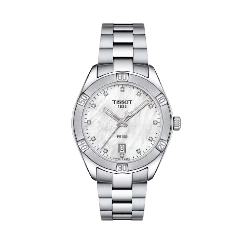 Tissot T1019101111600 PR 100 Sport Chic Diamond 36mm Mother of Pearl Dial Stainless Steel Women's Watch