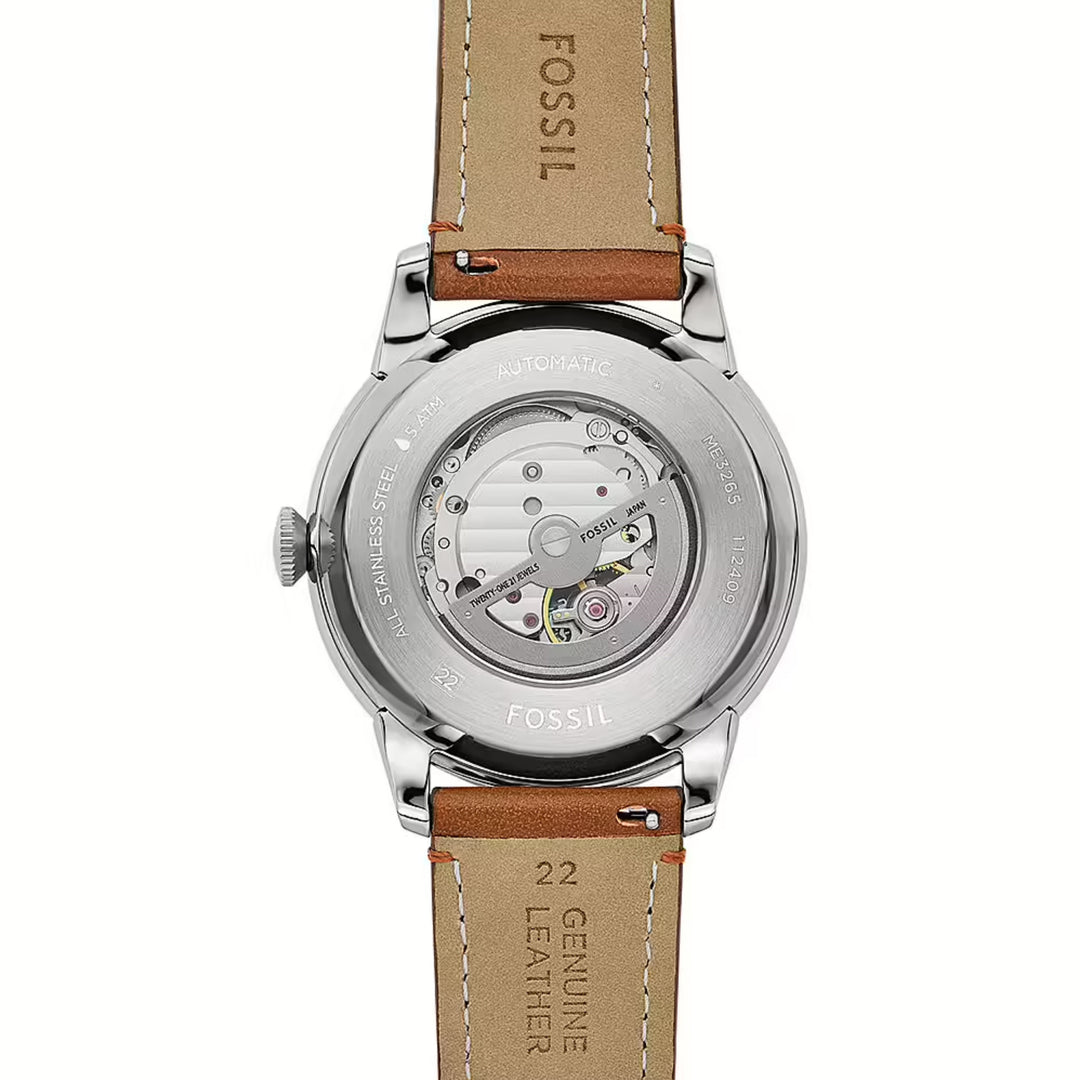 Fossil ME3265 Townsman Automatic Multi-Function Green Dial Brown Leather Strap Men's Watch