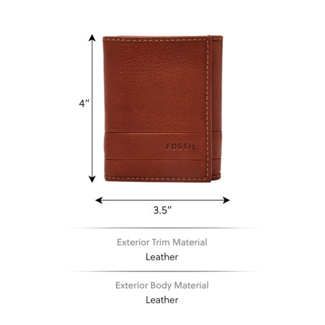 Fossil Lufkin Trifold SML1395210 Light Brown Men’s Wallet