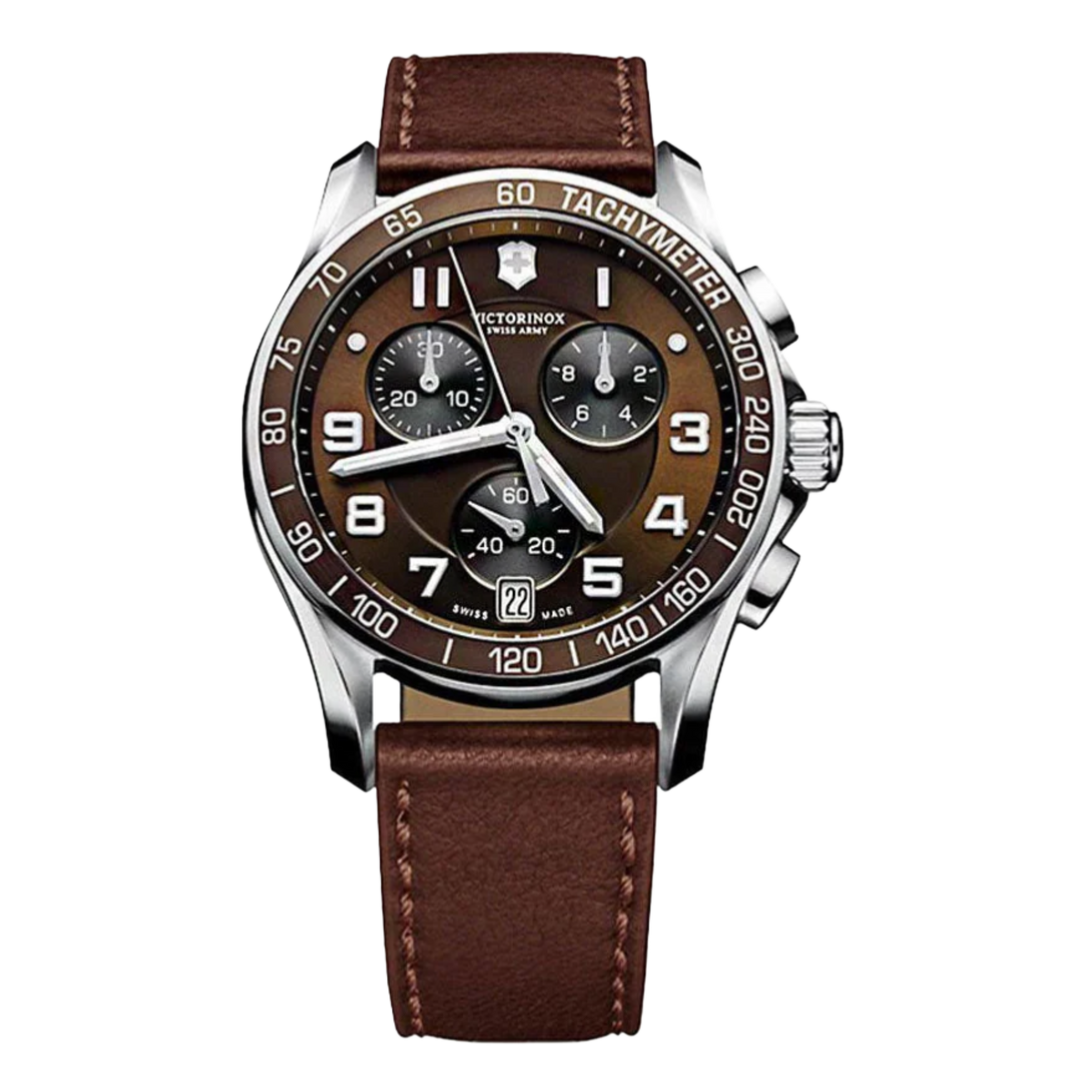 Victorinox Swiss Army Chrono Classic 241498 (41mm) Brown Dial / Brown Leather Strap Men's Watch