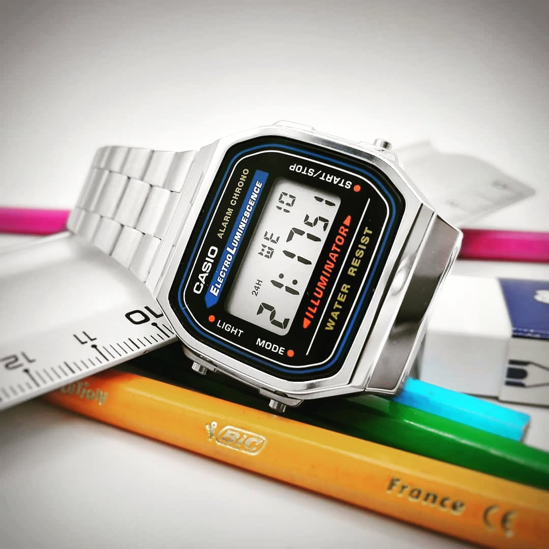 Casio Vintage A168WA-1WDF Silver Stainless Steel Bracelet Dial Men's/Unisex Watch