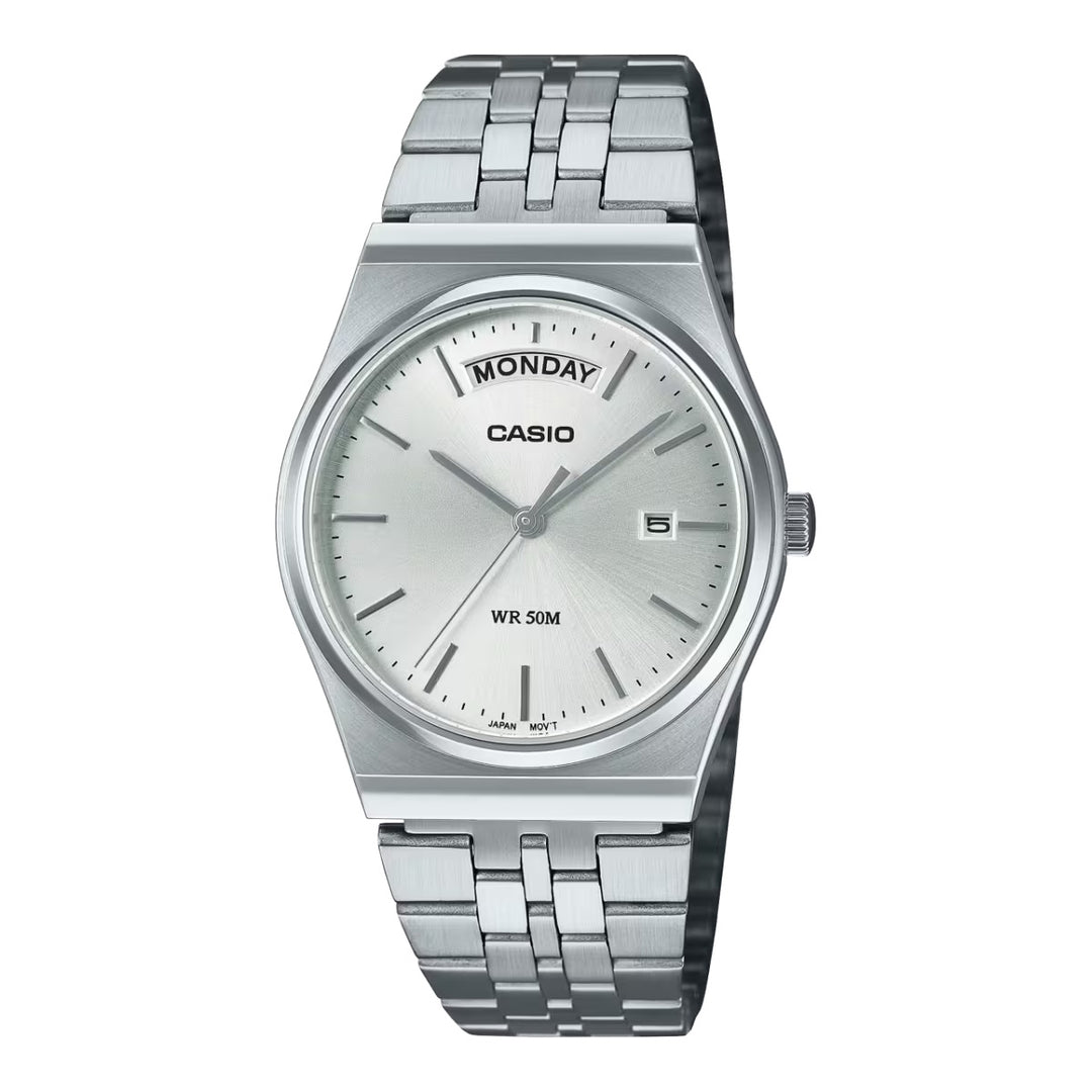 Casio MTP-B146D-7AV ‘New’ Silver White Analogue Quartz Stainless Steel Dial Men’s & Women’s Watch