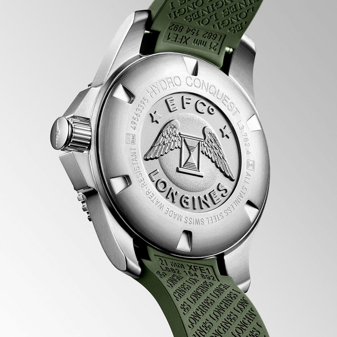 LONGINES L37824069 Hydroconquest 43mm Green Dial Rubber Strap Men's Watch - mzwatcheslk srilanka