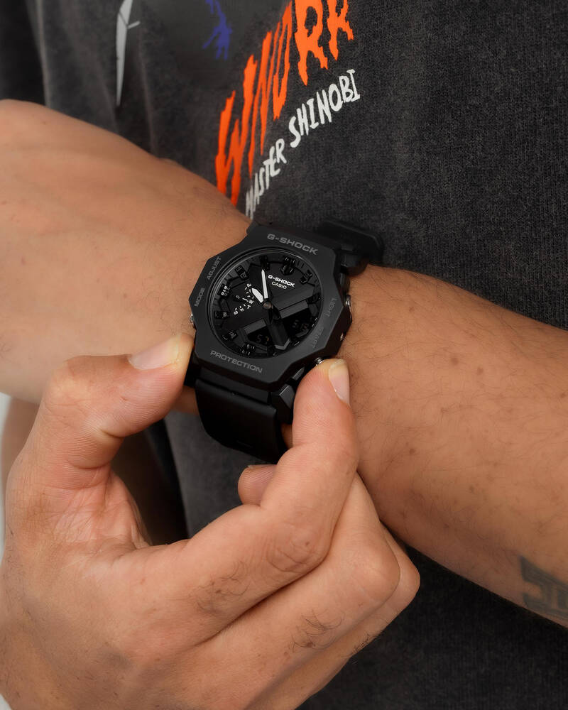 Casio GA-2300-1AER G Shock Core 42.1mm Black Hybrid Dial Black Resin Strap Men's Watch