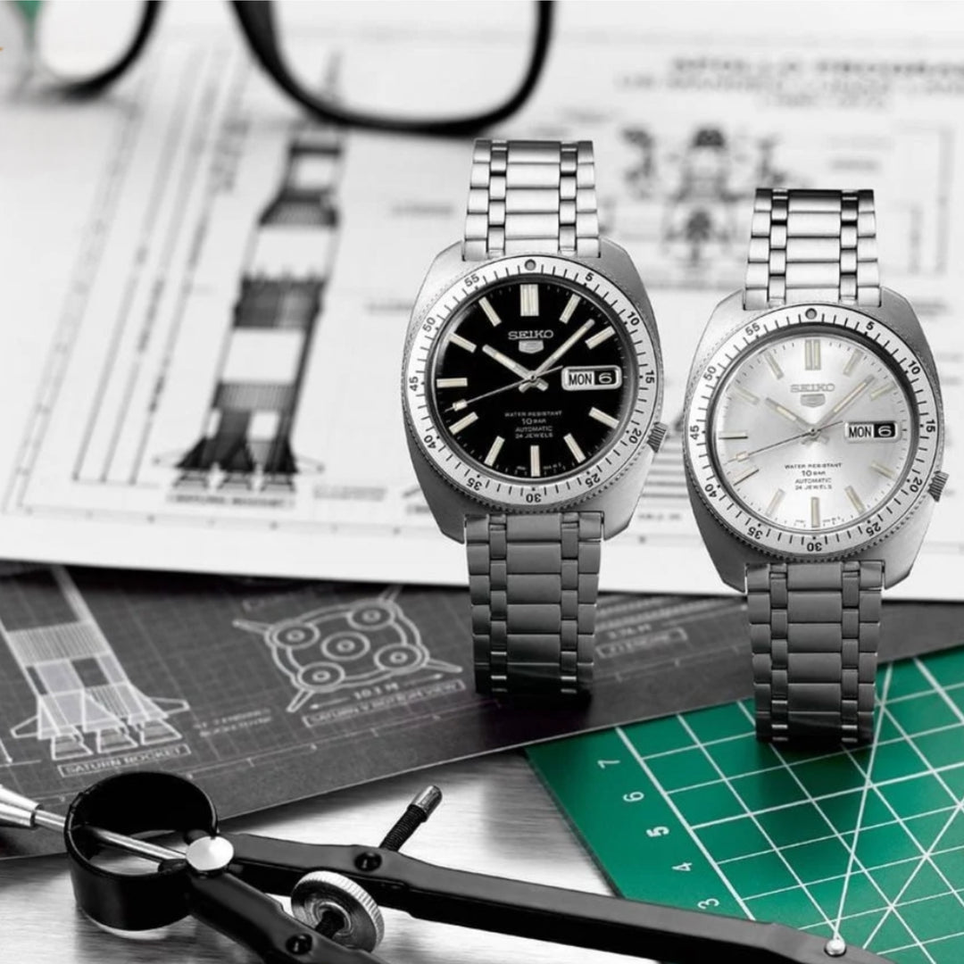 Seiko 5 Sports ‘Gene Kranz’ SRPL93K1 Recreation Limited Edition (38.2mm) Black Dial / Stainless Steel Bracelet Men's Watch