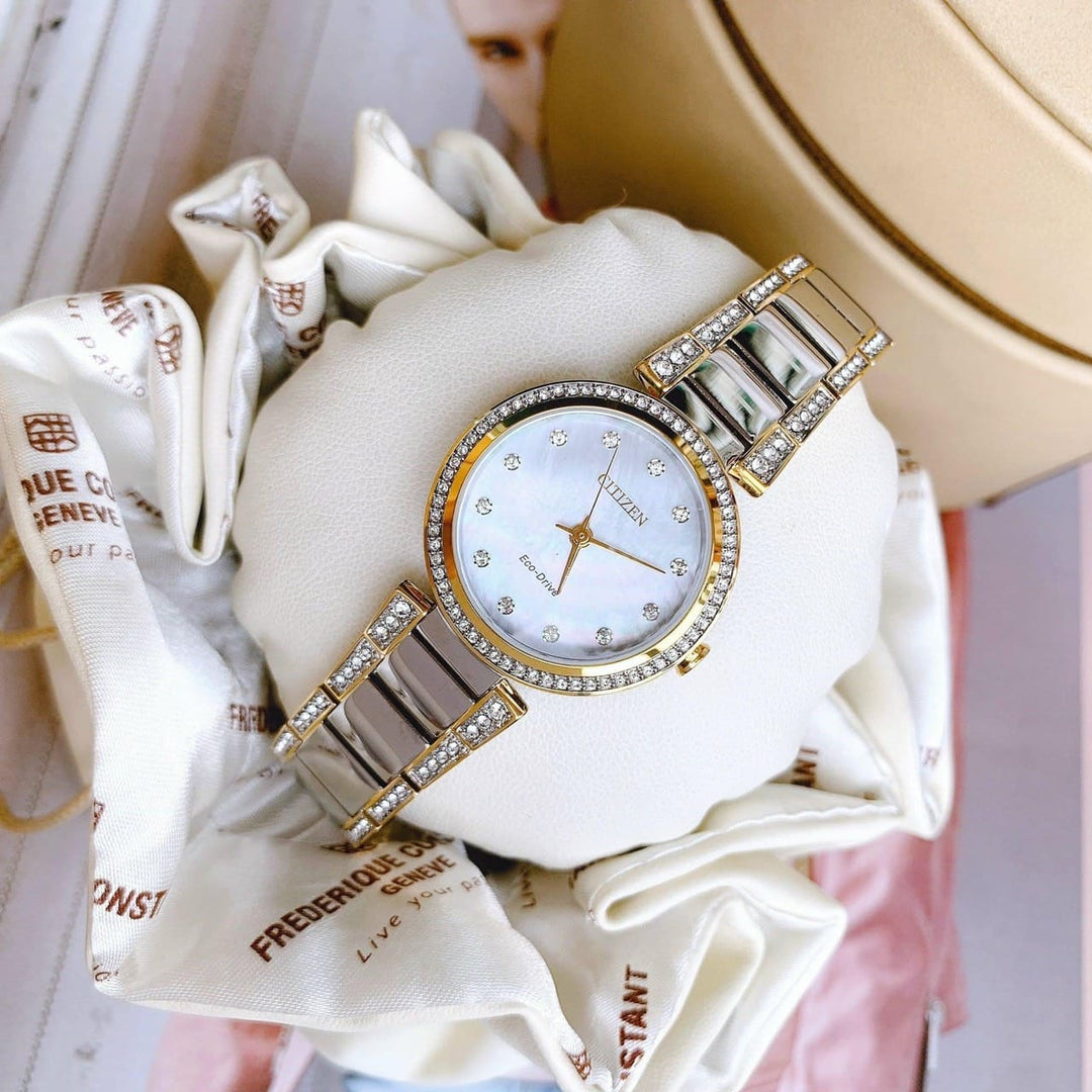Citizen EM0844-58D Eco drive Silhouette Crystal Two Tone Steel Women's Watch