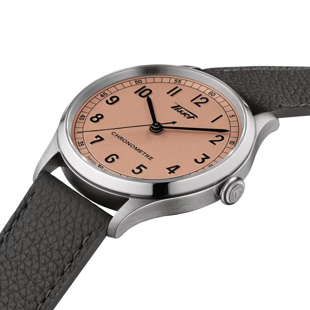 Tissot T1424641606200 Heritage 1938 Automatic COSC 39mm Anthracite Dial Brown Leather Men's Watch
