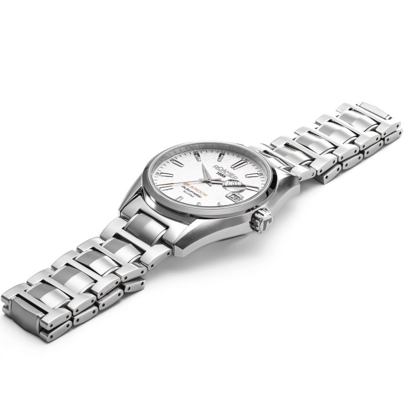 Roamer 210665 41 25 20 Searock Automatic II White Dial Stainless Steel Bracelet Men's Watch
