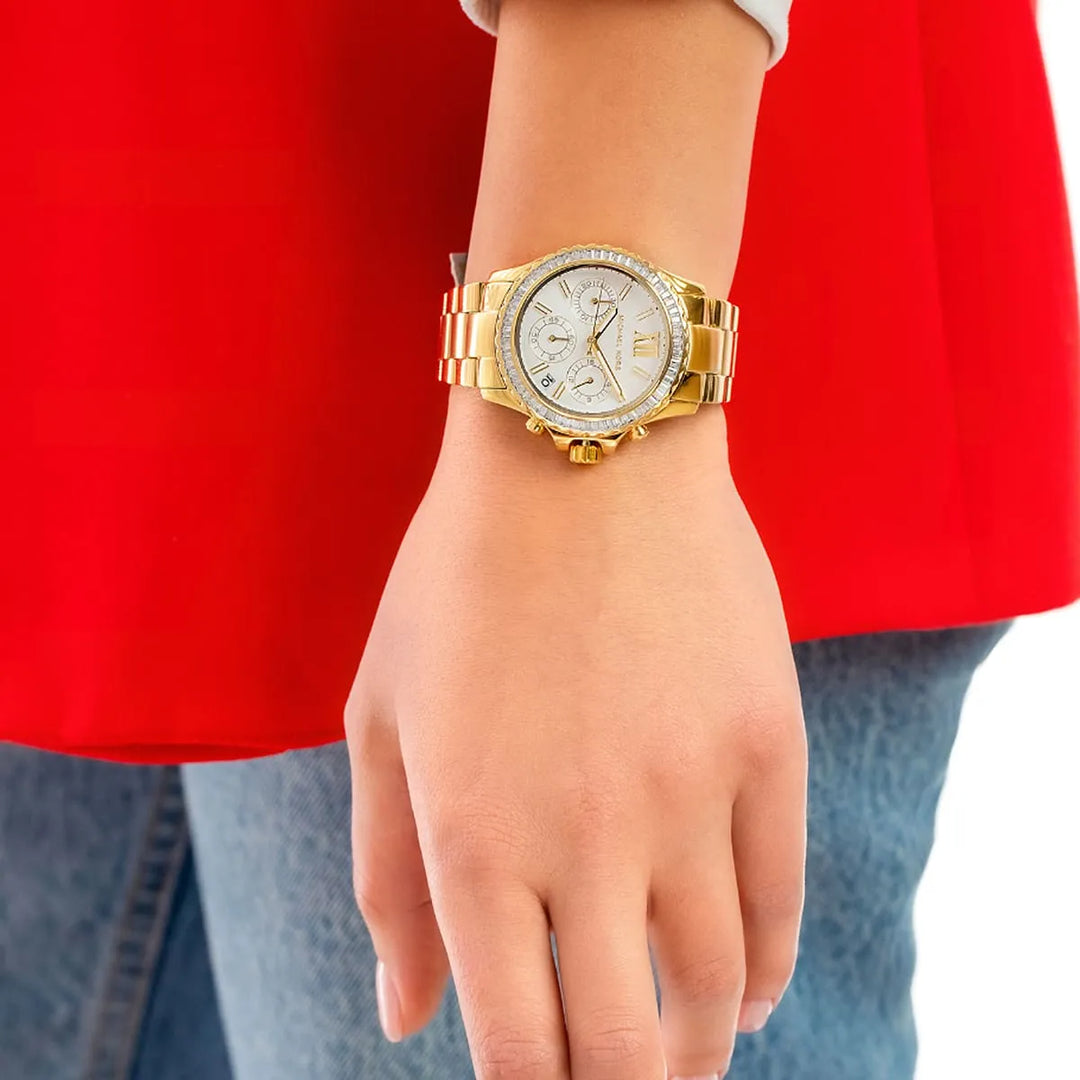 Michael Kors Everest MK7212 Gold Toned Chronograph Women's Watch
