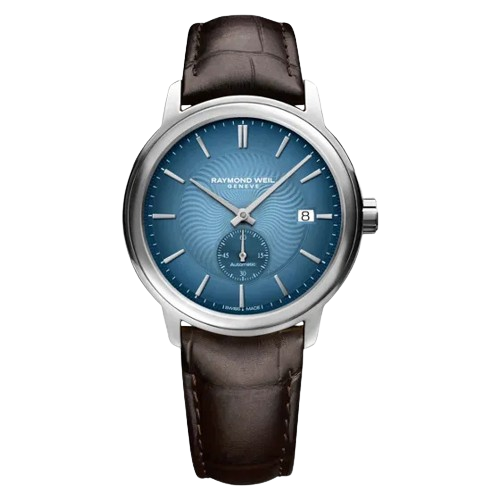 Raymond Weil 2238-STC-50001 Maestro 40mm Blue Dial Black Leather Strap Men’s Watch