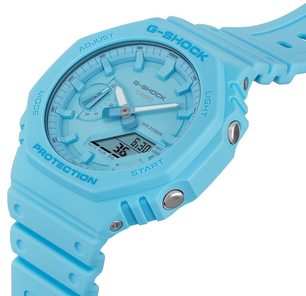 Casio GA-2100-2A2ER G Shock One Tone 2100 Series Ultra Blue Dual Display Men's Watch