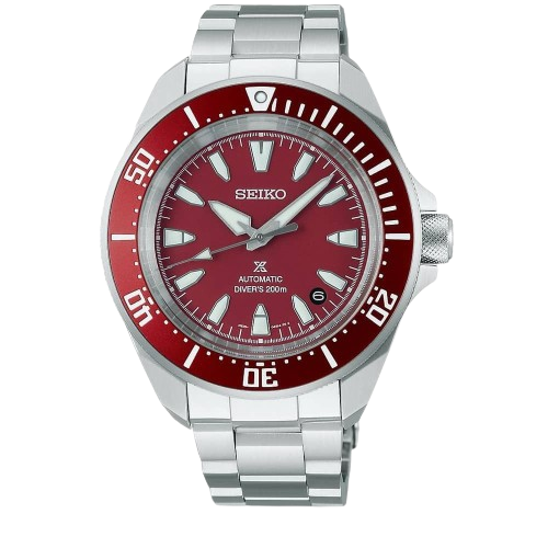 Seiko SRPL11K1 Prospex 4R Red Shog-urai Diver 41.7mm Red Dial Stainless Steel Bracelet Men's Watch
