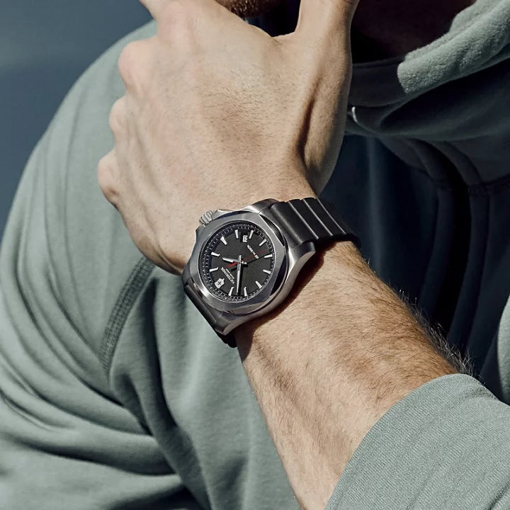 Victorinox Swiss Army Black Rubber Strap Men's