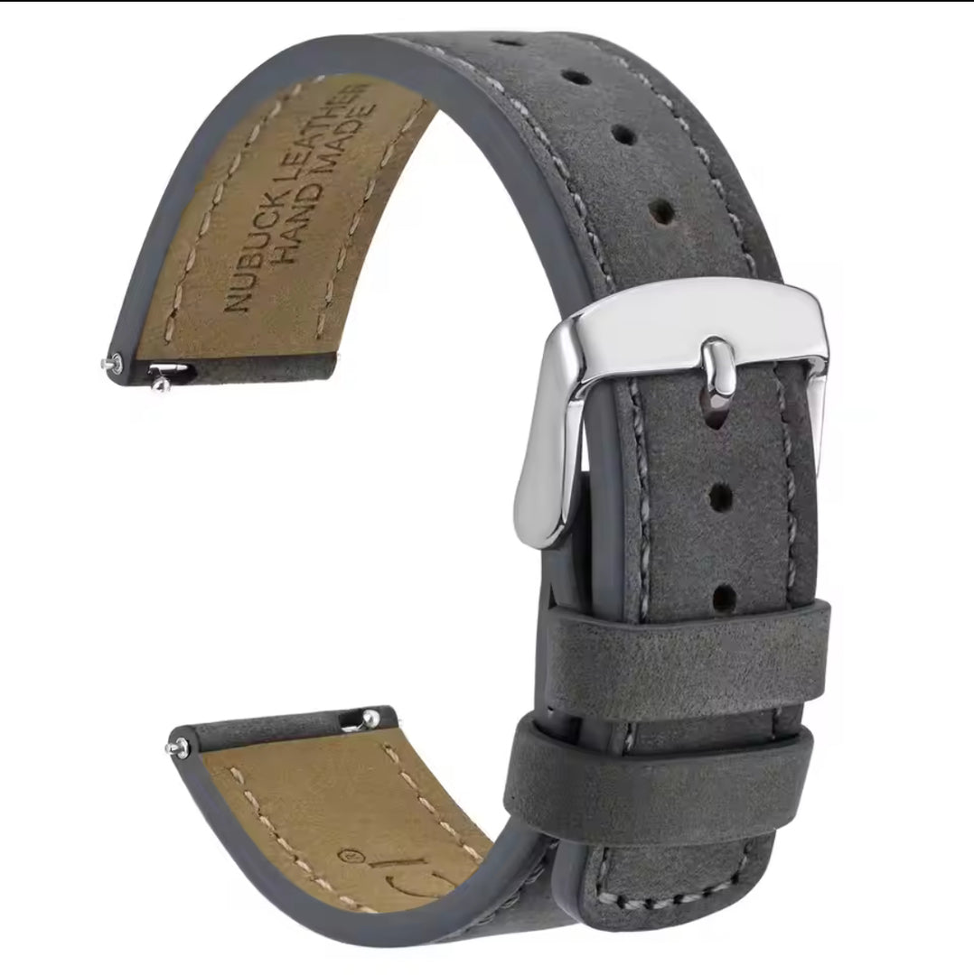 WOCCI Nubuck Top Grain Hand Made Leather |18mm, 20mm and 22mm Replacement Straps for Fossil, Citizen, Seiko, Casio etc