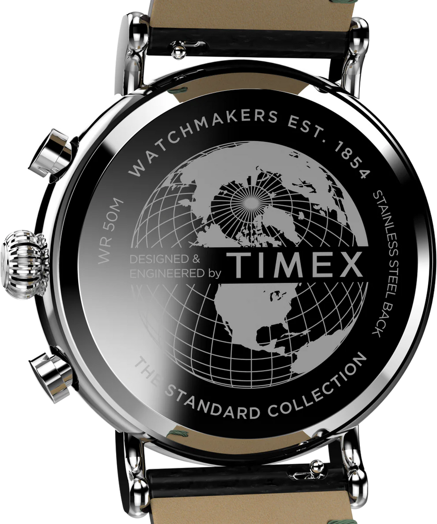 Timex Men's Waterbury TW2V71000 Chrono (41mm) Green Dial / Brown Leather Strap