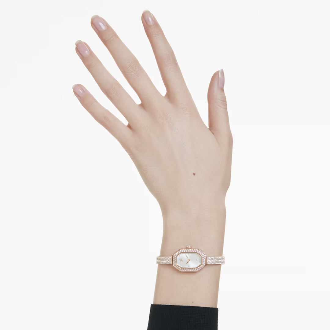 Swarovski Women's Dextera 5672992 (20mm) Silver Dial / Crystal Set Rose Gold-Tone Stainless Steel Bracelet Watch