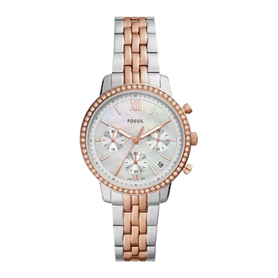 Fossil ES5279 Neutra Two Tone Rose Gold Chronograph Stainless Steel Women's Watch