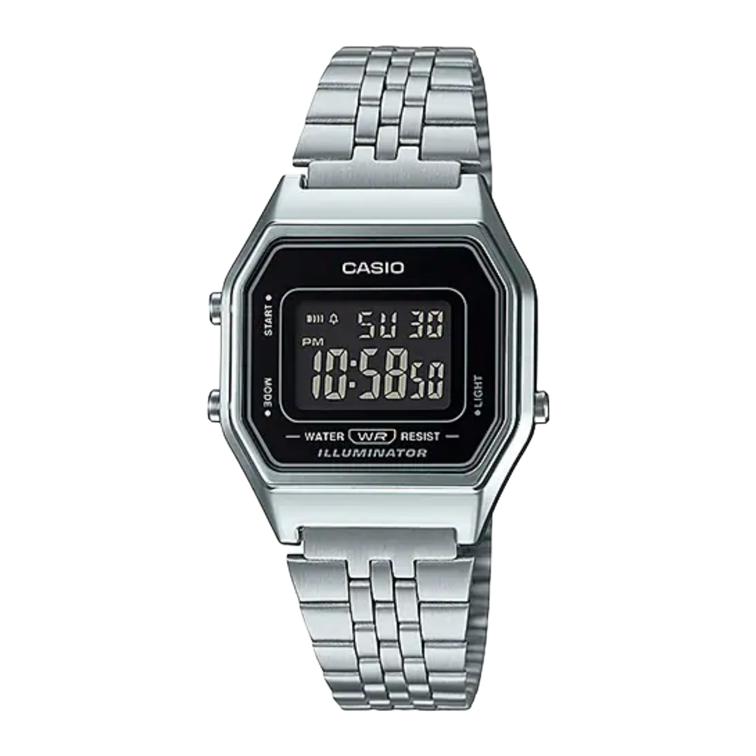 Casio Vintage Illuminator (28.6mm) Digital Dial / Stainless Steel LA680WA-1B Silver Dial Women's Watch