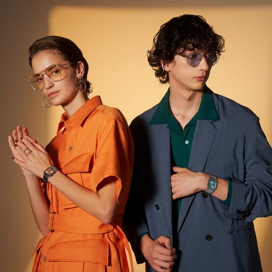 Casio AQ-800ECGG-4AEF Dual Time Display Vintage Orange Dial Black IP Stainless Steel Bracelet Men’s & Women’s Watch