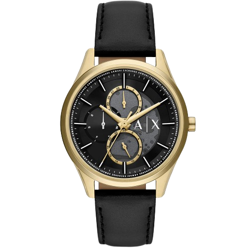 Armani Exchange AX1876 42mm Black Dial Black Leather Strap Men's Watch