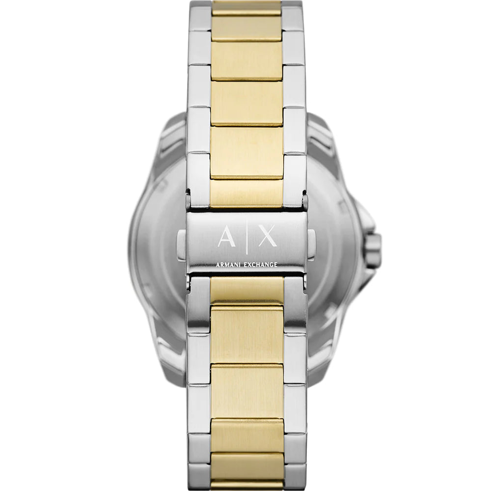 Armani Exchange AX1956 44mm Black Dial Two Tone Stainless Steel Bracelet Men's Watch