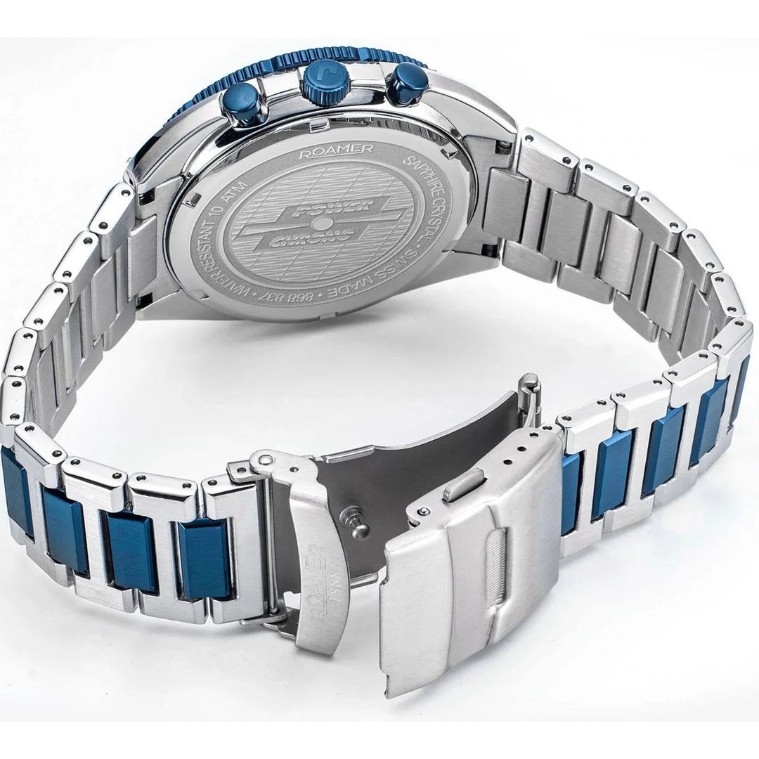 Roamer Swiss Made Power Chrono 868837 42 45 70(44mm) Blue Dial / Blue Stainless Steel Bracelet
Men's Watch