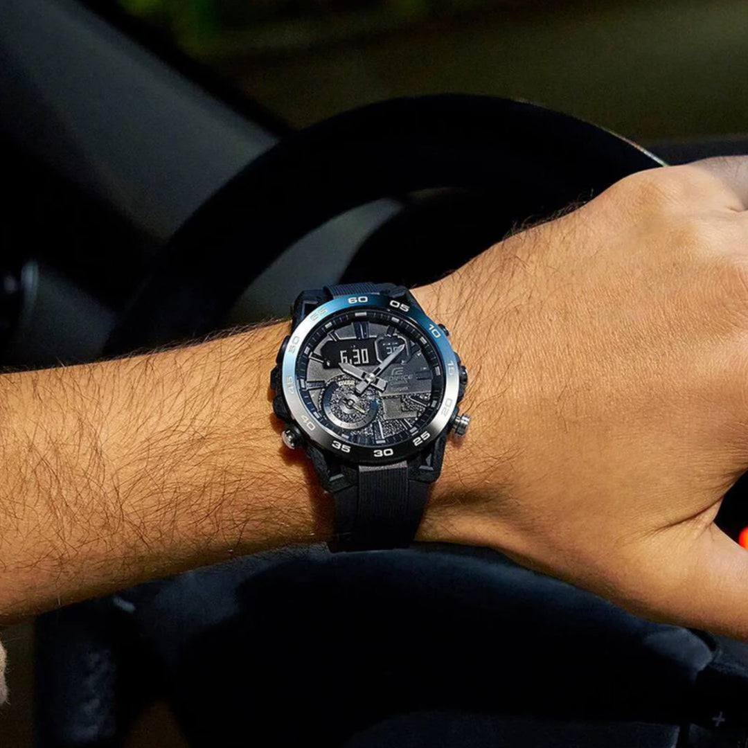 Casio Edifice ECB-40NP-1ADF Bluetooth Sospensione Chronograph ‘Night Time Drive Series’ Silicone band Men's Watch