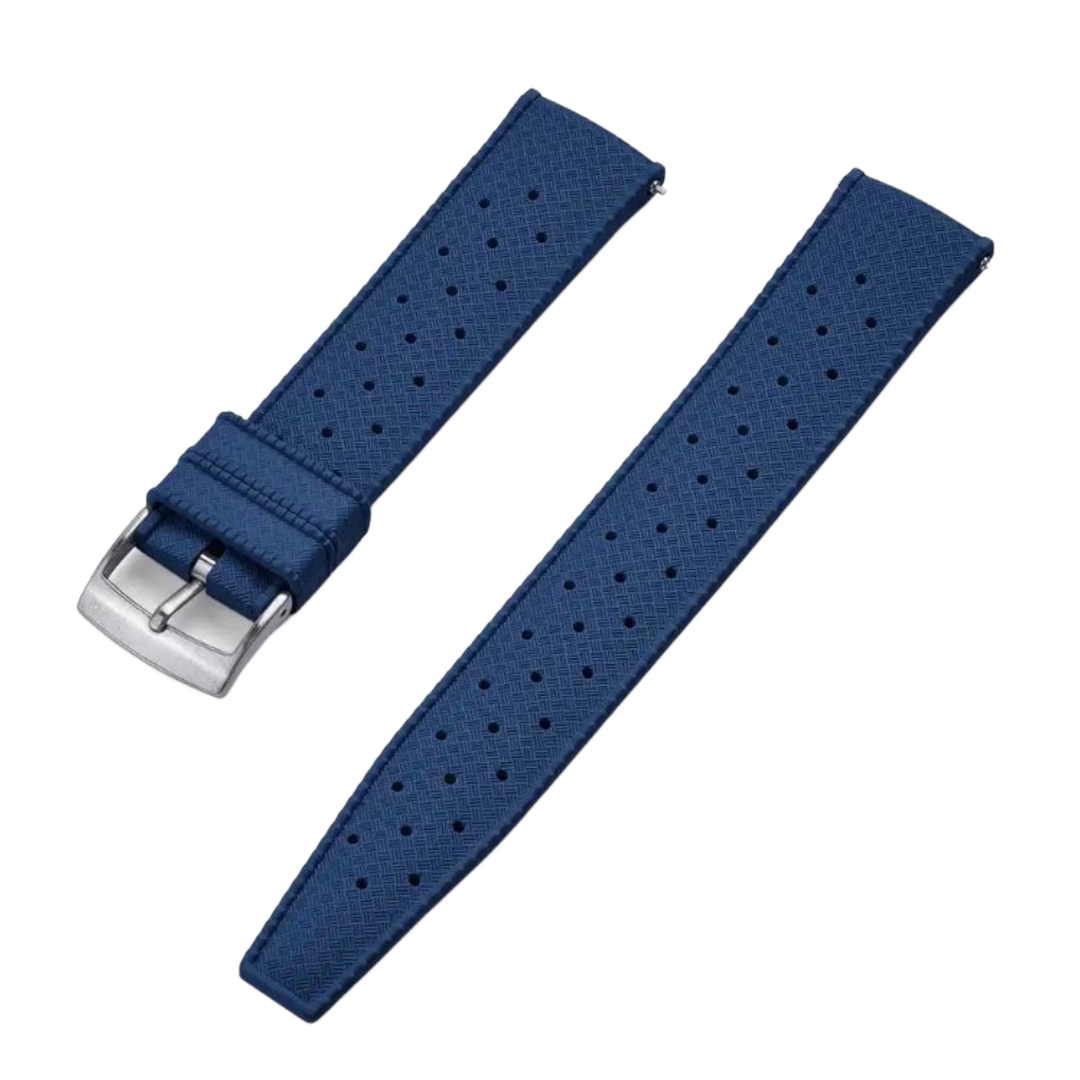 22mm Blue Premium-Grade Vulcanized Tropic Rubber Watch Strap For Seiko Divers and other Divers Waterproof