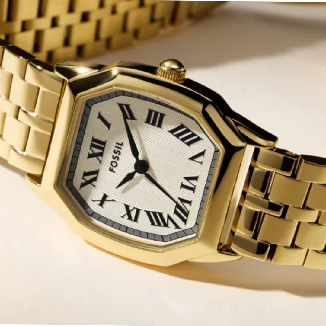 Fossil ES5361 Harlow (27mm) Cream Dial / Gold-Tone Stainless Steel Bracelet Women's Watch