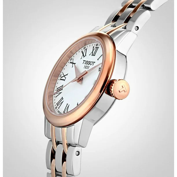 Tissot T-Classic Dream T1292102201300 Two Tone Rose Gold White Dial Stainless Steel Women’s Watch