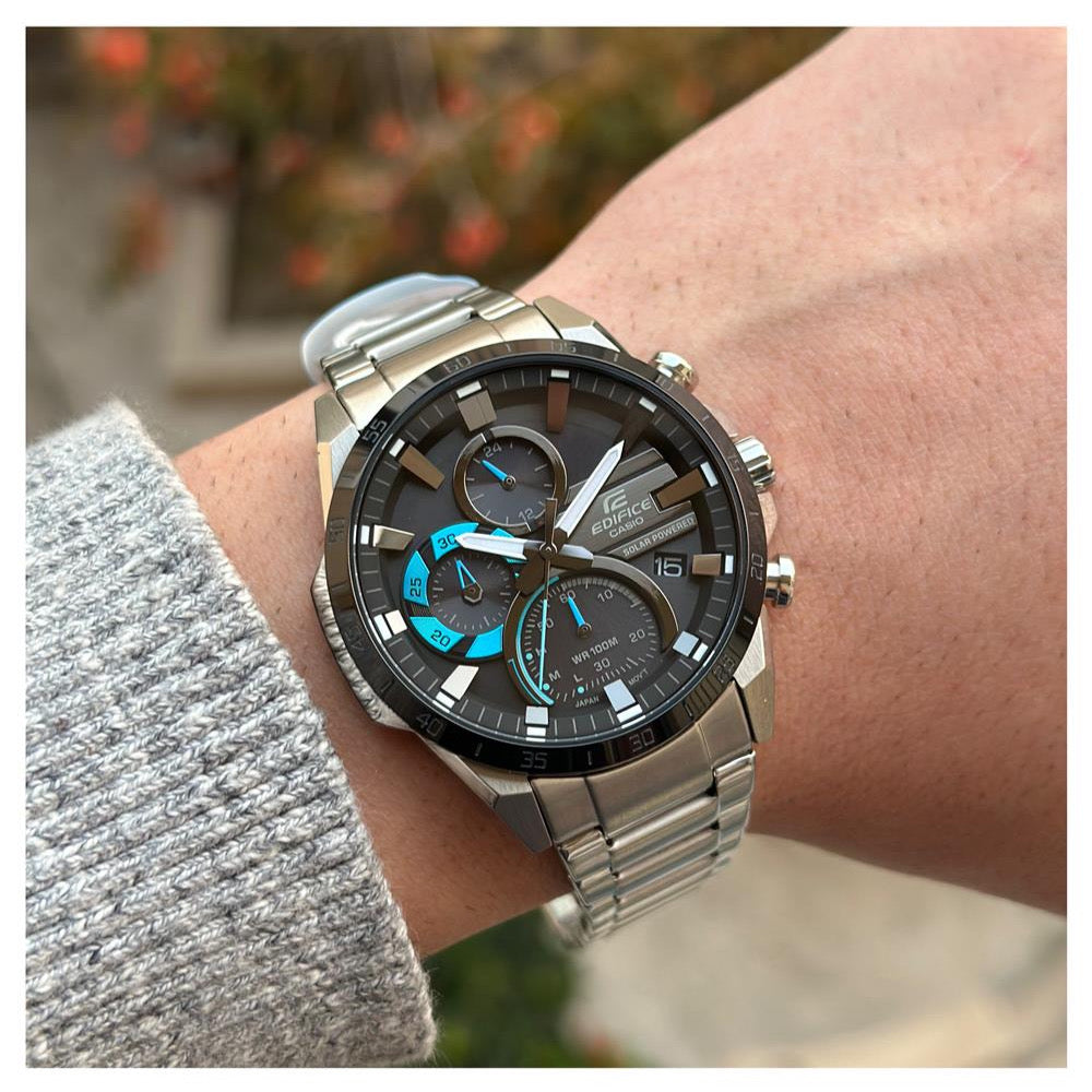 Casio Edifice Solar Chronograph Analog EQS-940DB-1B with Battery Level Indicator Men's Watch