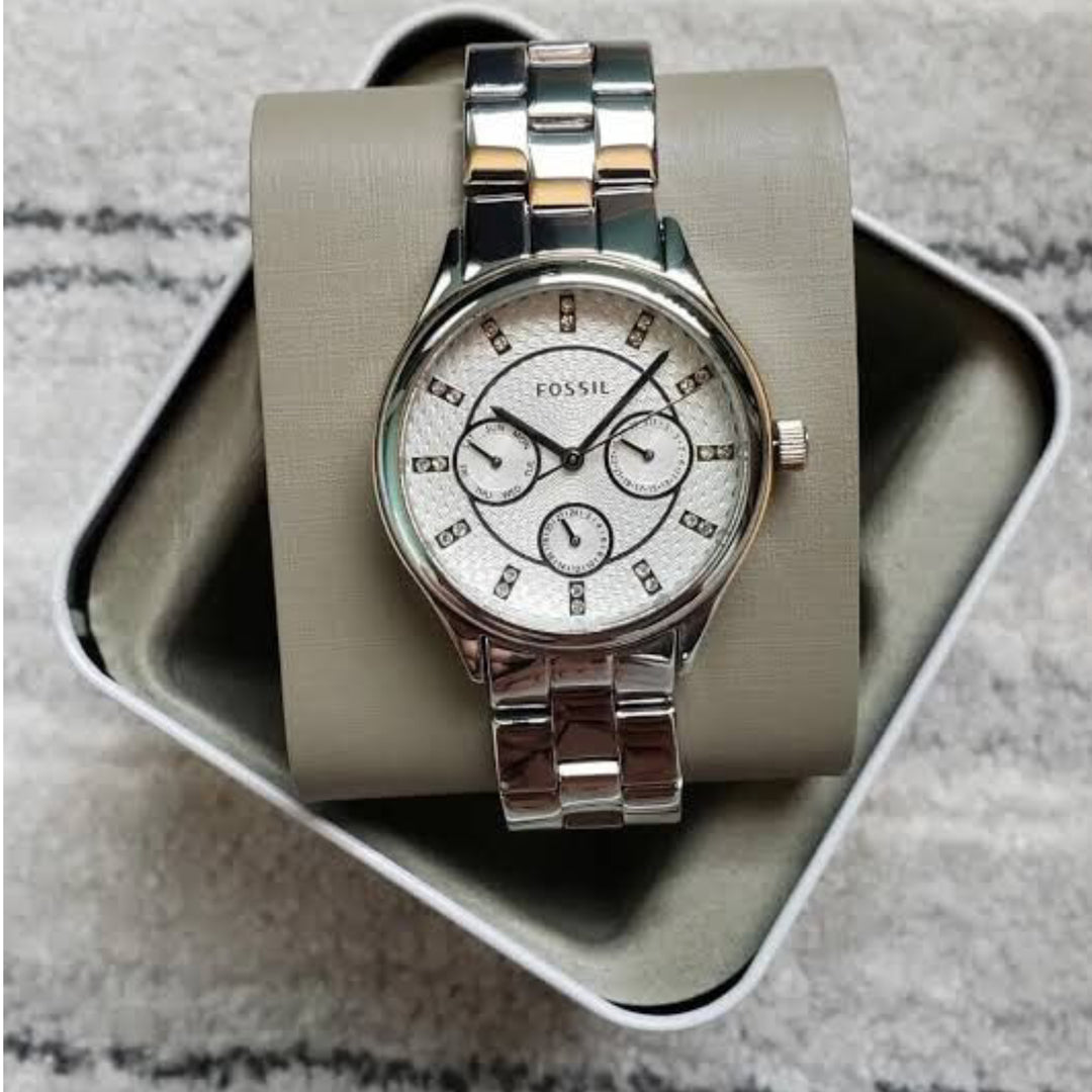 Fossil BQ1560 Modern Sophisticate Textured Dial Multifunction Stainless Steel Women's Watch