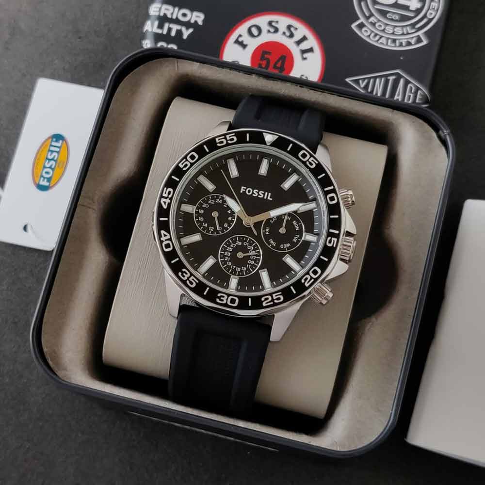 Fossil BQ2494 Bannon Multifunction Chronograph Black Dial Black Silicone strap Men’s Watch