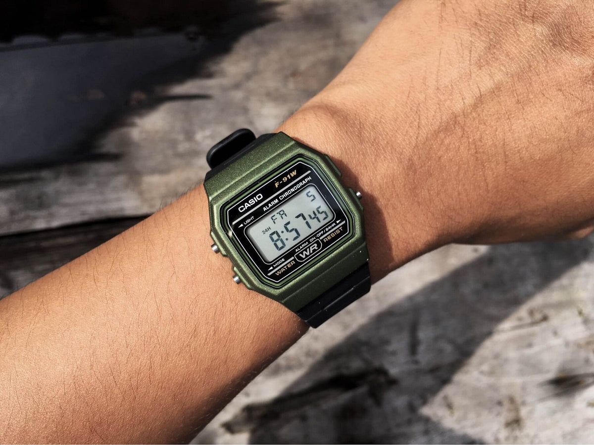 Casio Casio F-91WM-3A Classic Chronograph Military Green Men's