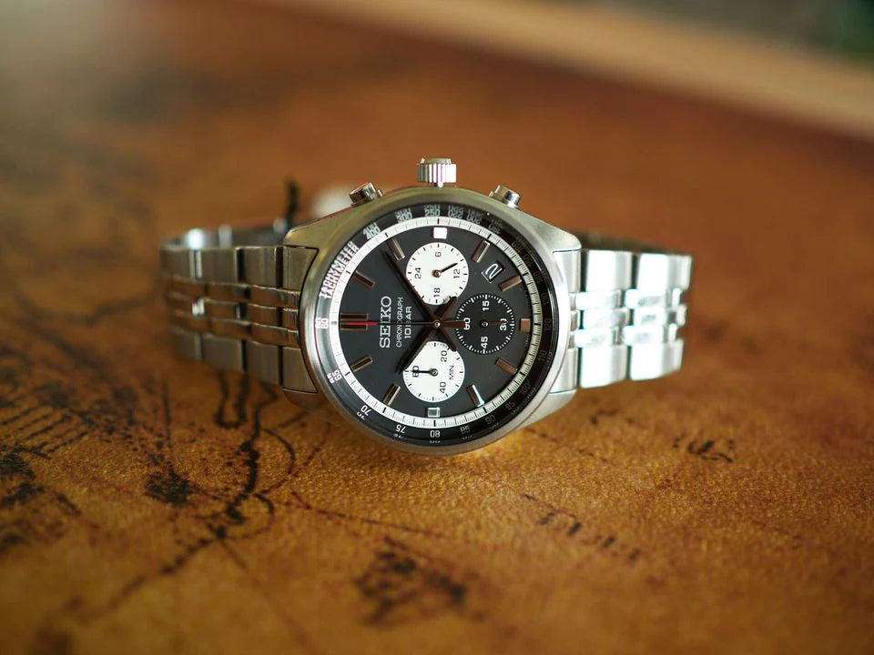 Seiko SSB429P1 Chronograph 41.5mm Black Dial Stainless Steel Men's Watch