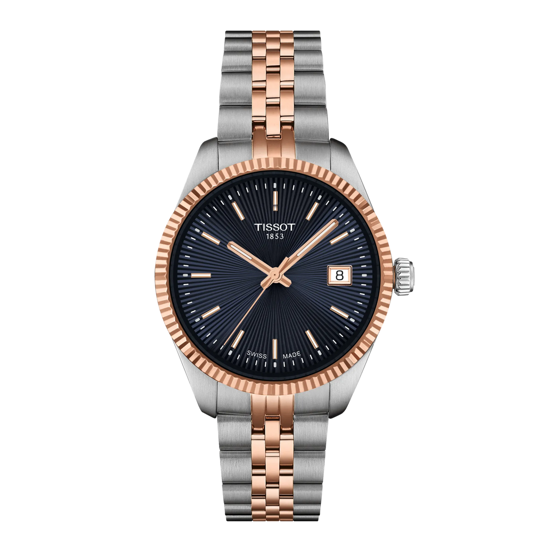 Tissot T1562102204100 Ballade (34mm) Blue Dial / Two-Tone Dial Stainless Steel Bracelet Women’s Watch